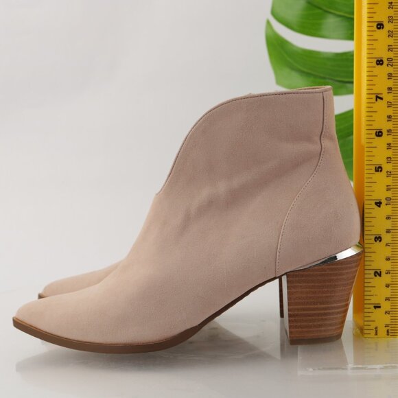 Linea Paolo Womens Westly Boot Size 8.5 Blush Suede Block Heel Pointed Bootie - Picture 5 of 12
